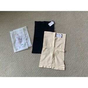 Shapermint Empetua High Waisted Shaper Tan Black Set of 2 Shorts Sz S NEW